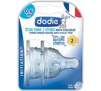 Dodie Tétine Ronde Anti-Colique 0-6 Mois 3 Vitesses Débit 2