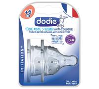 Dodie Tétine Initiation+ Anti-colique Easy Air Débit 3 à partir de 6 mois Silicone 2 pcs