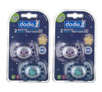DodieSucetteAnatomiqueNuitSucetteanatomiquedenuit,téterellesilicone,décorée,N° Set(S) 2x2 pc(s)