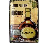 DODINO plaque en métal retro COGNAC 20x30cm, pour décoration murale de maison, bar, restaurant, cuisine