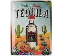 DODINO Plaque en tôle rétro TEQUILA 30x40cm, Décoration de bar, Plaque de cocktail comme cadeau, Décoration de cuisine