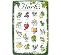 DODINO Plaque murale en tôle HERBES, 20x30cm, Idée cadeau pour les amis du jardin en métal vintage