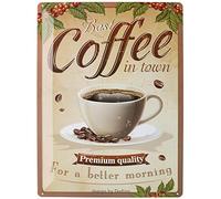 DODINO Plaque Vintage COFFEE, 30x40cm, Plaque Vintage de Café/Pub/Bar en métal - décoration murale, Idée de Cadeau pour Les Amateurs de dîner, en métal, Déco Design Retro
