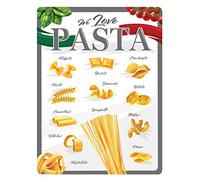 DODINO Plaque Vintage PASTA MENU, 30x40cm, Accessoire décoratif pour la maison, Pour toutes les cuisines, Idée de Cadeau pour la Cuisine, en métal, Déco Design Retro