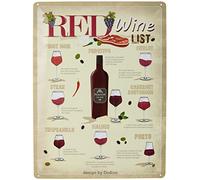 DODINO Plaque Vintage VIN ROUGE - 30x40cm, Idée de Cadeau pour Les buveurs de vin, en métal, Design Retro pour la décoration