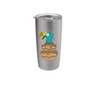 Dodo avec gâteau d'anniversaire Gobelet isotherme en acier inoxydable double paroi