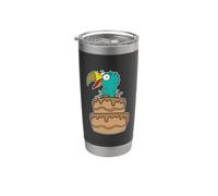 Dodo avec gâteau d'anniversaire Gobelet isotherme en acier inoxydable double paroi