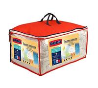DODO - Couette 4 Saisons Ultra Douce 220 x 240 cm - Fibre Volupt'Air | 200+300g/m² - Enveloppe Polyester - Lit 2 Personnes - Piquage Lignes - Finition Biais - Lavable 40°C