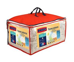 DODO - Couette 4 Saisons Ultra Douce 220x240 cm - Convient 1-2 Personnes - Tissu 100% Polyester - Garnissage Synthétique 100% Polyester Fibre Volupt'Air - Toucher Peau de Pêche - Lavable à 40°C
