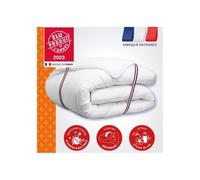 Couette 140x200 cm DODO CHAMPS DE LIN - Chaude - 450G/m² - Couette 1 personne -Douce et Chaude -Anti-acariens Antibactériens -Blanc