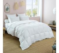 DODO - Couette Chaude 220x240 cm - 90% Duvet d'oie - Anti-acariens Proneem | Enveloppe 100% Percale de Coton - Lit 2 Personnes - Piquage Carreaux - Lavable 40°C