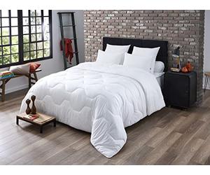 DODO - Couette Chaude Proneem 200 x 200 cm - Anti-acariens Végétal | Enveloppe Polycoton - Lit 2 Personnes - Piquage Hexagonal - Finition Biais - Lavable 40°C