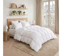 DODO - Couette Chaude Thermoduv 200 x 200 cm - 70% Duvet d'oie | Anti-acariens - Enveloppe Percale de Coton Supérieure - Piquage Carreaux cloisonnés - Lit 2 Personnes - Lavable 40°C