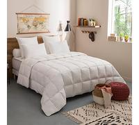 DODO - Couette Chaude Toucher Duvet 200x200 cm - Garnissage Fibre SUPRELLE Micro Effet Duvet 400g/m² - Douce - Enveloppe 100% Percale de Coton - Lit 2 Personnes - Piquage Carreaux