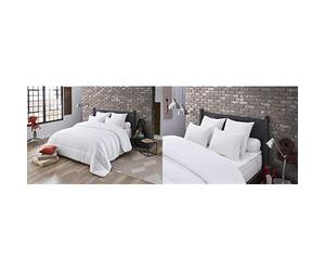 DODO Couette Niagara Anti-ACARIENS TEMPÉRÉE & Oreiller MAXICONFORT Thermolite Ultra - Moelleux - 60 x 60 cm, Blanc