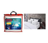 Dodo | Couette Tempérée Anti-acariens & Punaises de lit 140x200 | pour lit 1 Personne & Oreiller Ultra Gonflant 60x60 | Confort Moelleux | Fabriqué en France | Oreiller Maxiconfort Thermolite Ultra