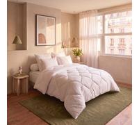 DODO - Couette Tempérée Confort Hôtel 200x200 cm - Fibre VOLUM'AX | 265g/m² - Extra douce - Enveloppe 100% Coton - Lit 2 Personnes - Piquage Capitons - Lavable 40°C