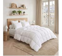 DODO - Couette Tempérée Thermoduv 140x200 cm - Garnissage 70% Duvet d'oie Neuf Naturel - Anti-acariens - Enveloppe 100% Percale de Coton Supérieure - Lit 1 ou 2 Personnes - Piquage Carreaux