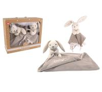 Dodo d'amour - Ensemble Couverture et Foulard - Lapin - 053240 - Marron - Doudou - Naissance - Peluche - Bébé - Apaisant - Doux - Lavable - 29 cm x 22 cm - À partir de 0 Mois