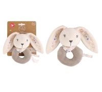 DODO D'AMOUR - Hochet - Lapin - 053955 - Beige - Polaire - Naissance - Peluche - Bébé - Rassurant - Doux - Lavable - À Partir de 0 mois