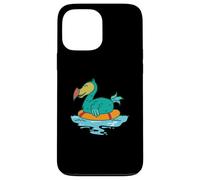 Dodo dans l'eau avec Anneau de Natation Oiseau Coque pour iPhone 13 Pro Max