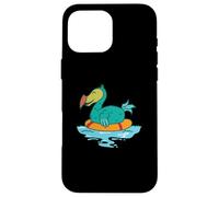 Dodo dans l'eau avec Anneau de Natation Oiseau Coque pour iPhone 16 Pro Max
