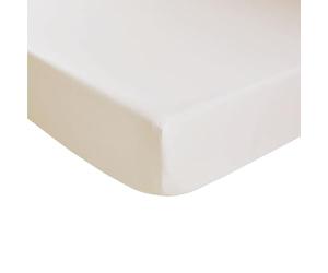 DODO - Drap Housse 140x190cm - Ivoire - 100% Coton - Issu d'une Agriculture Responsable - Bonnet 32 cm (Matelas jusqu'à 28 cm) - Lit 2 Personnes - Lavable 60°C