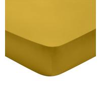 DODO - Drap Housse 90x190cm - Partition - Jaune Curry - Bonnet 35 cm | Satin 110 fils - Toucher Soyeux Hôtelier - Élégance Intemporelle - Lit 1 Personne - Lavable 60°C