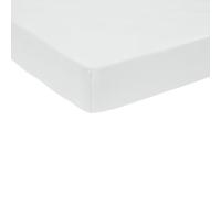 DODO | Drap Housse Bébé Confort Jersey Blanc | 70x140 cm | Coton Peigné Ultra Doux | Extensible et sans Repassage | Bonnet 15 cm | Tenue Parfaite