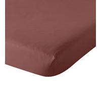 DODO | Drap Housse Percale de Coton Influence Brique | 90x200 cm | Tissage 80 Fils Ultra Doux | Repassage Facile Easy Care | Bonnet 30 cm | Tenue Parfaite | Lavable à 60°C