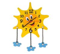 DoDo Horloge en bois pour enfants avec soleil et nuages