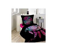 DODO Housse de Couette - 140 x 200 cm + taie - Porte-Bonheur - Attrape-rêve - Noir