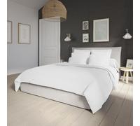 DODO - Housse de Couette 140x200cm - Influence - Blanc - Percale de Coton - Toucher Doux - Élégance Intemporelle - Finition Bouteille - Lit 1 ou 2 Personnes - Extra Easy Care - Lavable 60°C