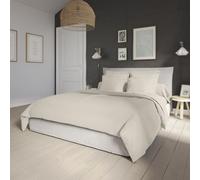 DODO - Housse de Couette 140x200cm - Influence - Coquille - Percale de Coton - Toucher Doux - Élégance Intemporelle - Finition Bouteille - Lit 1 ou 2 Personnes - Extra Easy Care - Lavable 60°C