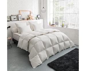 DODO I Couette Tempérée Naturelle 220x240 I pour Lit 2 Personnes I 70% Duvet d'oie Neuf I Traitée Anti-Acarien I Thermoduv I Percale de Coton I Fabriqué en France I Lavable en Machine
