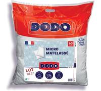 DODO - Lot de 2 oreillers - MICRO MATELASSE - 60 x 60 cm - Blanc