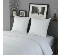 Lot de 2 oreillers - MICRO MATELASSE - 60 x 60 cm - Blanc Blanc G
