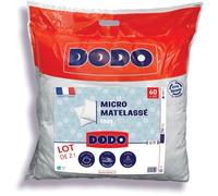 DODO - Lot de 2 oreillers - MICRO MATELASSE - 60 x 60 cm - Blanc