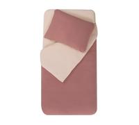 DODO Mon PTIT Parure de Couette 100x140cm + Taie 40x60cm Nude/Old Pink | Thème Romantique / Tendance, 100% coton