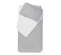 DODO Mon PTIT Parure DE Couette 75x120 cm + TAIE 35x45 cm Blanc/Souris