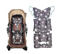 Dodo Nici Coussin de siège auto réversible en coton pour nouveau-né avec rembourrage épais et antidérapant Motif étoiles grises