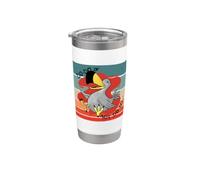 Dodo, oiseau, ailes, battement, espiègle, joyeux, humour Gobelet isotherme en acier inoxydable double paroi
