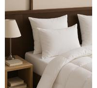 DODO - Oreiller du Berger 65x65 cm - Soutien Medium - 30% Laine | 70% Flocons de Polyester Recyclé - 30% Flocons de Laine - Dormeurs sur Dos - Enveloppe 100% Percale de Coton - Lavable 30°C