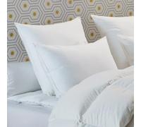 DODO - Oreiller Ferme 30% Duvet de Canard Proneem 65x65 cm - Enveloppe 100% Coton Percale - Passepoil Blanc - Garnissage Naturel 30% Duvet, 70% Plumettes