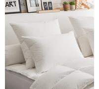 DODO - Oreiller Ferme 50% Duvet 40x60 cm - Anti-Acariens - Enveloppe 100% Coton Percale Naturel - Garnissage Naturel 50% Duvet, 50% Plumettes - Lavable en Machine à 40°C