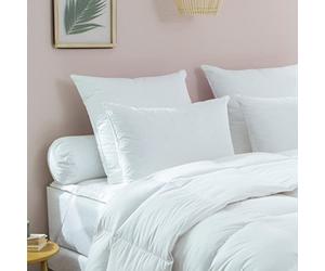 DODO - Oreiller Naturel 50x75 cm - Anti-Acariens - Fermeté Medium - Enveloppe 100% Coton Percale - Garnissage 70% Duvet de Canard, 30% Plumettes - Lavable en Machine à 40°C