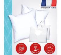 DODO Pack 2 oreillers tendance 60x60cm + 2 protege oreillers imperméable 60x60 cm - Garnissage 100% Polyester