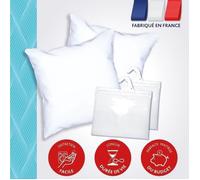 DODO Pack 2 oreillers tendance 60x60cm + 2 protège oreillers imperméable 60x60 cm - Garnissage 100% Polyester