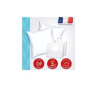 DODO Pack 2 oreillers tendance 60x60cm + 2 protege oreillers imperméable 60x60 cm - Garnissage 100% Polyester