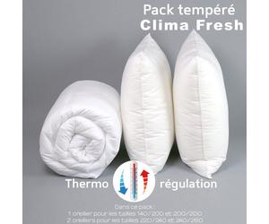DODO - Pack Clima Fresh Thermorégulation couette TEMPEREE+oreiller - 140 x 200 cm